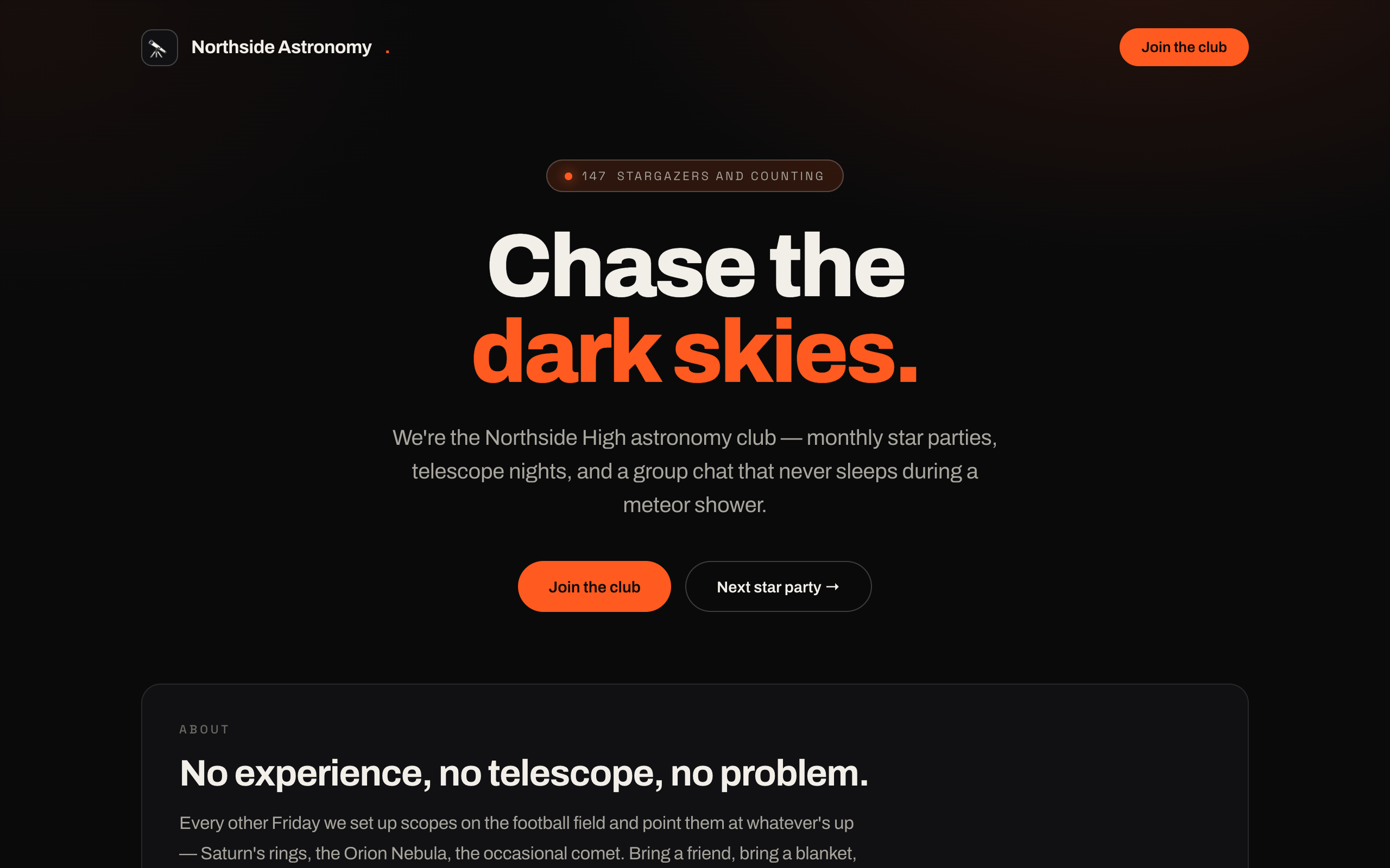 Demo club site — It goes live