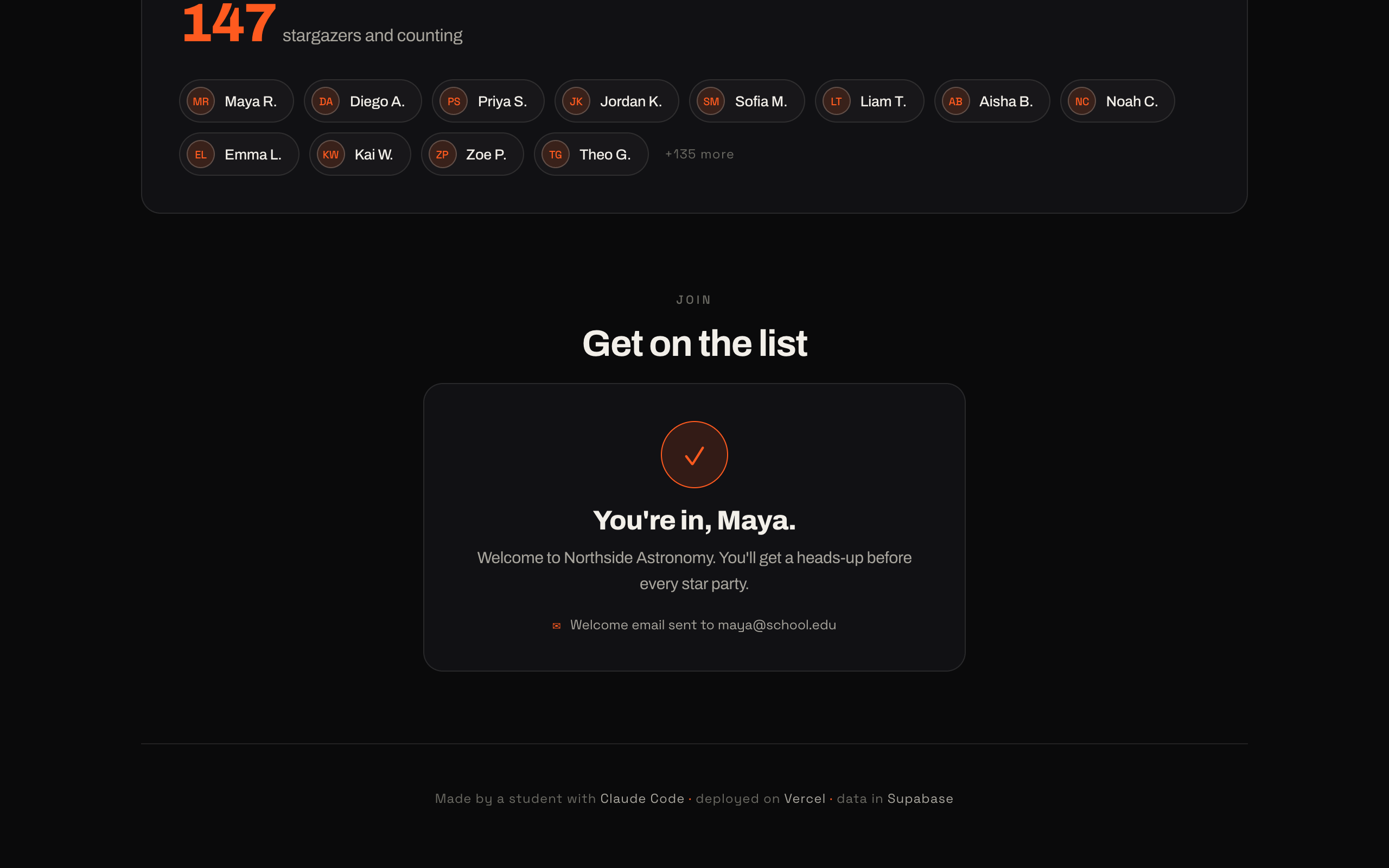 Demo club site — It reaches people