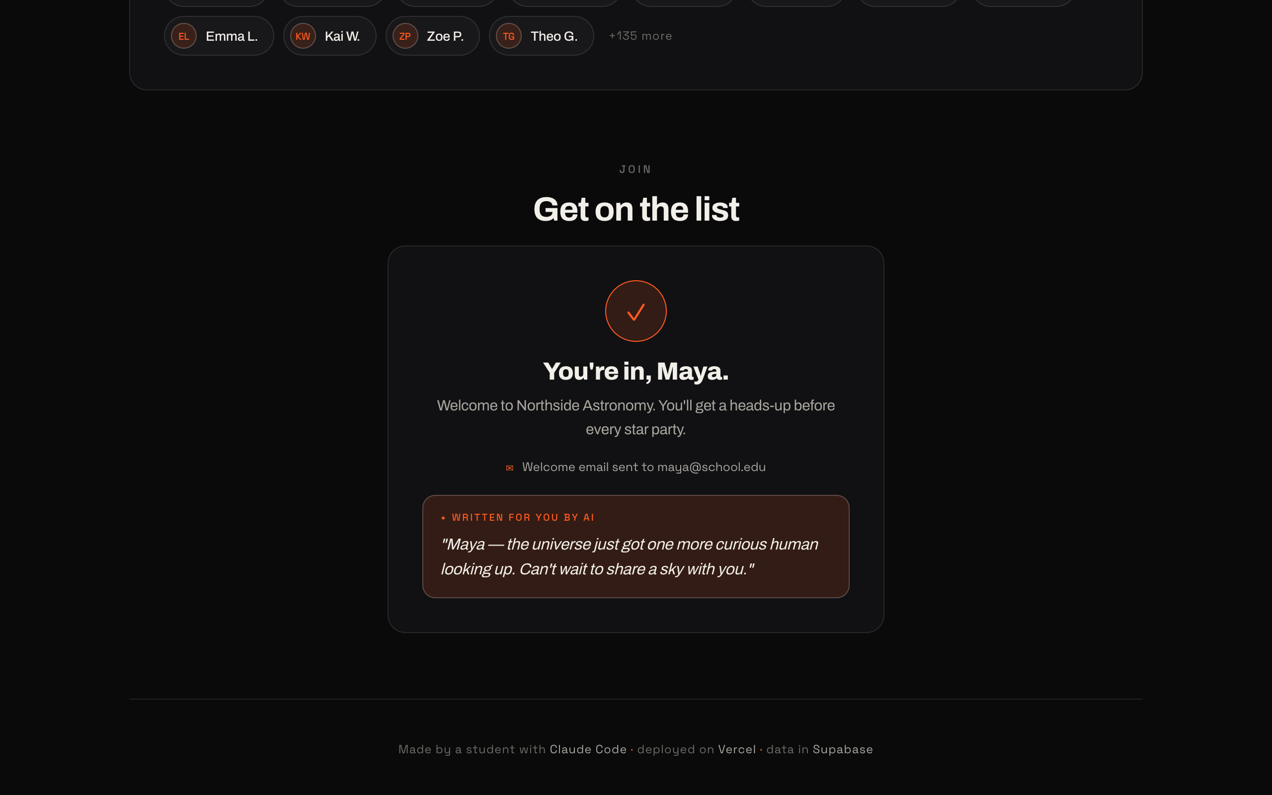 Demo club site — It thinks